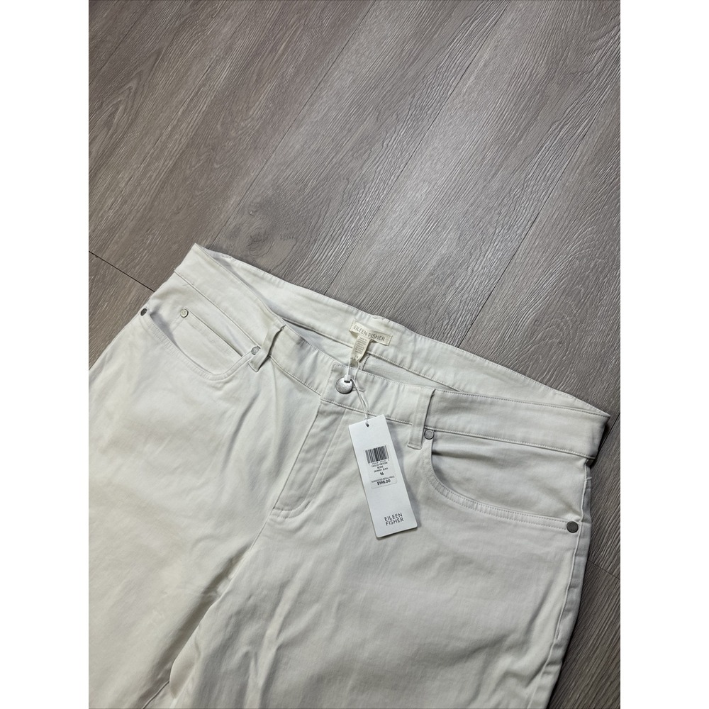 Eileen Fisher Jeans 16 Bone Skinny Fit Organic Cotton‎ Blend Tapered $198.00 New